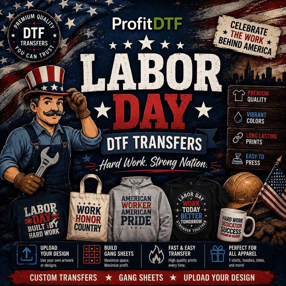Labor Day DTF Transfers Ideas