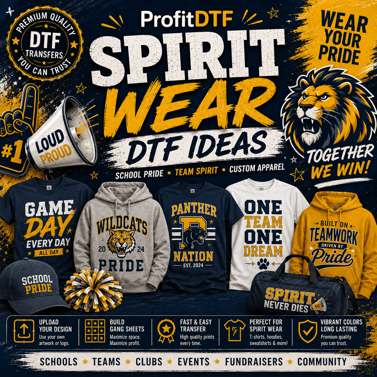 Spirit Wear DTF Transfer Ideas