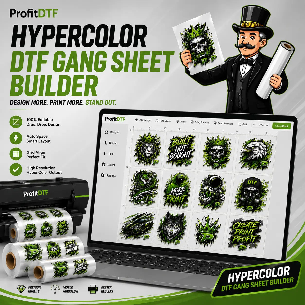 HyperColor DTF Transfer Gang Sheet Builder