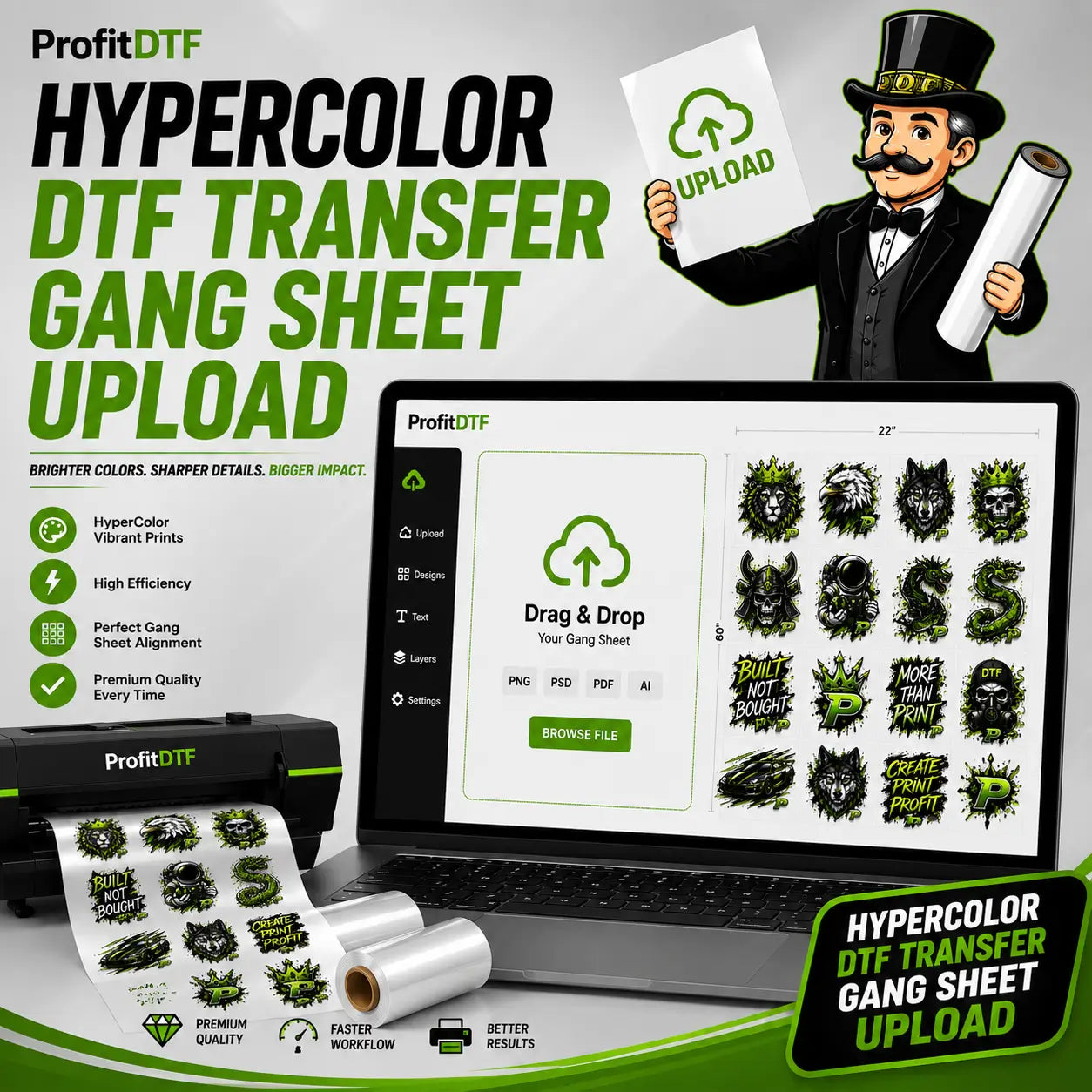 HyperColor DTF Transfer Gang Sheet Upload